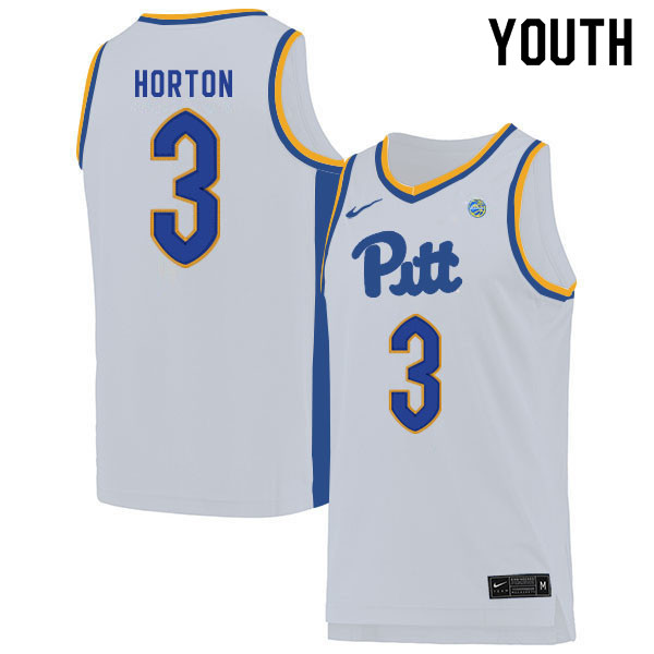 Youth #3 Ithiel Horton Pitt Panthers College Basketball Jerseys Sale-White